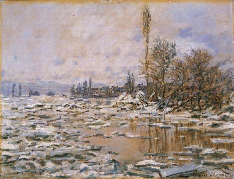 Claude Monet Breakup of Ice,Grey Weather Norge oil painting art